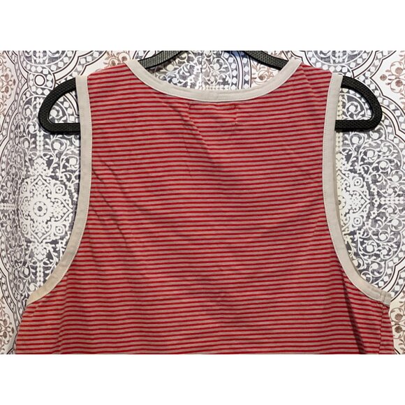 Pacsun Mens Red & White Striped Tank Top Size M With Embroidered Detail - Picture 4 of 10